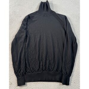 Suitsupply Sweater Men's Medium Black Knitted Merino Wool Turtleneck